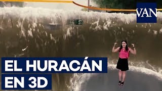 HURACÁN FLORENCE Espectacular vídeo de las noticias del tiempo en 3D [upl. by Elva]