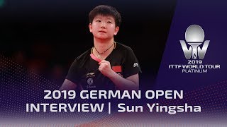 Sun Yingsha Interview  2019 ITTF German Open [upl. by Coit287]