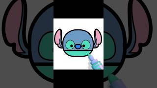 Stitch drawing colour easy art colour shortsfeed [upl. by Siuluj]