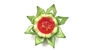 Comment Faire une Fleur en Courgette et Tomate Cerise  Tuto Cuisine Truc amp Astuce [upl. by Ramedlav]