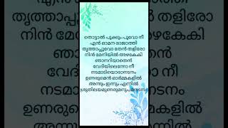 Thottal pookkum  song lyrics  song malayalamsonglyrics shortfeed [upl. by Norret]