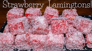 Strawberry Lamingtons  Aussie Favourite [upl. by Wallack134]