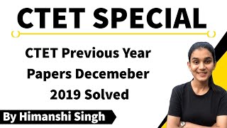 CTET Previous Papers Solved  December 2019 Paper01  Child Development amp Pedagogy [upl. by Adnav767]