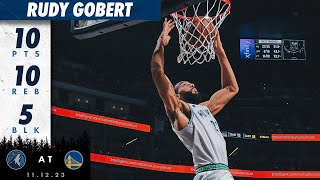 Rudy Gobert DOUBLEDOUBLE Against Warriors  111223 [upl. by Ecydnac]