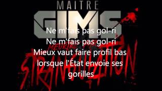 MAITRE GIMS Meutre par strangulation Lyrics [upl. by Eudo692]