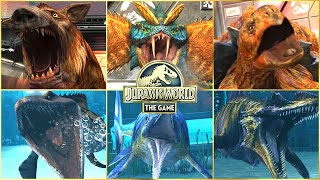 ALL CENOZOIC amp ALL AQUATIC SPECIAL ATTACK ANIMATION  Jurassic World The Game [upl. by Acilgna]