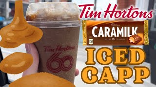 Tim Hortons NEW Caramilk Iced Capp  Tim Hortons Taste Test [upl. by Buddy222]