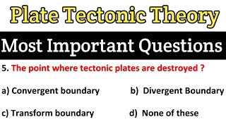 Plate Tectonic Theory  Most Important Questions  NEET 2025 [upl. by Martell]