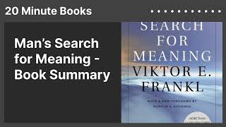 Man’s Search for Meaning  Book Summary [upl. by Aimee778]