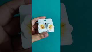 Earrings of Kath Golap Frangipani FlowerEasy to Make diy flower clay [upl. by Johannah]