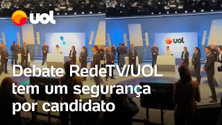 Debate RedeTVUOL tem um segurança por candidato à Prefeitura de SP veja vídeo [upl. by Allyson]