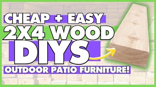 Grab some cheap 2x4 lumber and make these EASY Wood DIYs ✨ PLUS DIY 2x4 Patio Furniture [upl. by Maxwell]