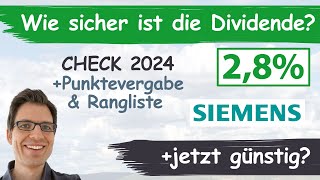 Siemens Aktienanalyse 2024 Wie sicher ist die Dividende günstig bewertet [upl. by Mistrot]