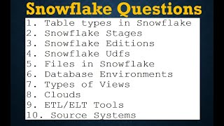 Snowflake interview Questions and Answers Part17 I Snowflake I VCKLY Tech [upl. by Nakah]