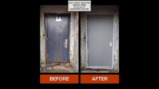 Before and After completed commercial door opening replacement in Smyth County VA by House of Doors [upl. by Cadell]