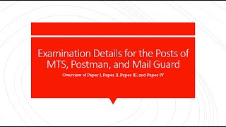 MTS Postman Exam Pattern and Syllabus [upl. by Ahsik]