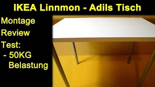 IKEA Linnmon  Adils  Weiß  Grau  Tisch Kombination 100x60  Montage Review Test 50KG Belastung [upl. by Higbee211]