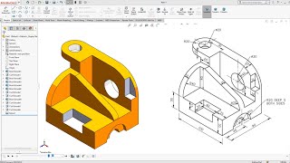 Solidworks tutorial for beginners exercises 223 solidworkstutorial solidworks [upl. by Diandre681]