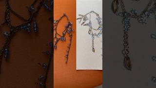 From Sketch to necklace Jewelry drawing 3d colored pencil drawing jewelry jewelrymaking draw [upl. by Dranyl828]