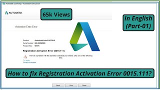 How to fix the Registration Activation Error 0015111 for AutoCAD  In English [upl. by Averi]