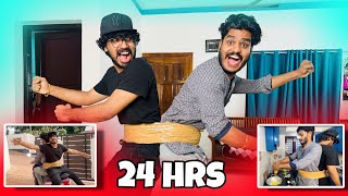 24 HOURS STUCK WITH BROTHER CHALLENGE 😱 [upl. by Ros]