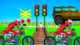 Railway road traffic van motorcycle bus crossing 🚸 vfxkhushali vfx viralvideo vfxworld [upl. by Ardelle]