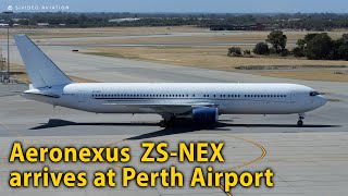 Boeing 767  Aeronexus Corporation ZSNEX arriving on RW24 at Perth Airport on November 16 2024 [upl. by Press]