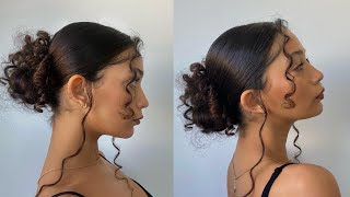 Formal Curly Hairstyle Clean Bun  Classy Natural Curls [upl. by Winson]