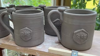 Pottery Throwing honeyinspired mugs [upl. by Delacourt]