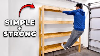 Easy 2x4 Garage Shelves  DIY Storage [upl. by Yeslrahc]