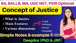 Concept of Justice  Meaning Features Types [upl. by Felicdad541]