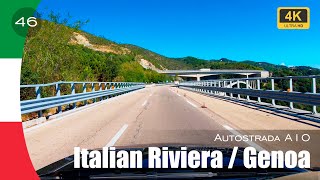 Autostrada dei Fiori A10 in Italy  From Ventimiglia to Genova along the Ligurian Coast [upl. by Cardwell]