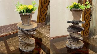 DIY Cardboard Decoration Piece  Easy Craft with Cardboard  CraftsBeat [upl. by Hepza159]