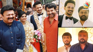 Mammootty and Dileep attend the wedding of Laalu Alexs son  Kalidas Jayaram [upl. by Weiser]