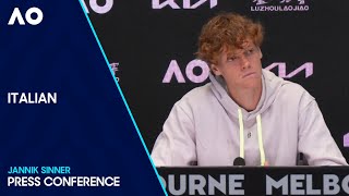 Jannik Sinner Press Conference in Italiano  Australian Open 2024 Quarterfinal [upl. by Mafalda25]