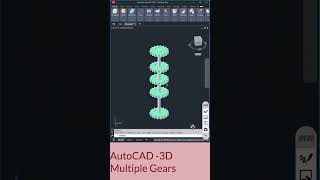 AutoCAD 3D Multiple Gears autocad3dtutorial shorts caddengineer [upl. by Covell]