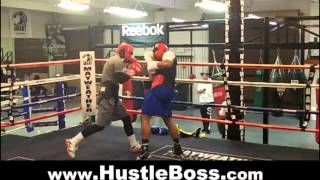 JLeon Love 140 8 KOs sparring Semen Uporov 111 5 KOs at the Mayweather Boxing Club [upl. by Pearle]