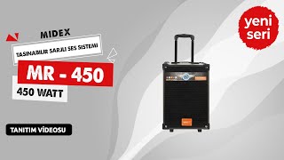 Midex MR450 Taşınabilir Seyyar Mikrofonlu Akülü Ses Sistemi Hoparlör 450 Watt [upl. by Sucy]