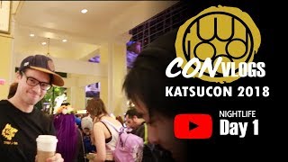 Con Vlog Ep 3  Day 1 Katsucon 2018 nightlife [upl. by Annaed]