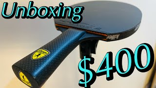 UNBOXING 400 CARBON FIBER PING PONG PADDLE Killerspin Stilo7 SVR [upl. by Jodie910]