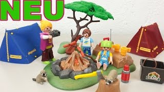 Playmobil Zeltlager mit LED Lagerfeuer 6888 auspacken seratus1 Neuheit 2016 [upl. by Eynaffit]