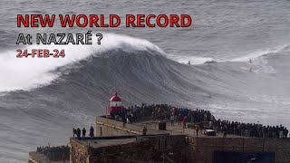 NAZARÉ  PORTUGAL A BATTLE FOR THE WORLD RECORD surf nazaresurf worldrecord [upl. by Baudin]