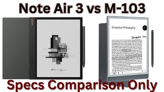 Boox Note Air 3 vs Meebook M103 Specs comparison Only [upl. by Ridgley]