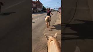 Bob Riding down main st in Bristow cracking a whip [upl. by Mloc]