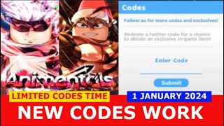 NEW CODES ASTAGOJO1V1 Animementals ROBLOX  JANUARY 1 2024 [upl. by Annette]