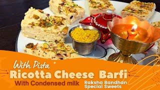 Ricotta Cheese Barfi Recipe  Homemade Barfi With Condensed Milk  ricotta cheese recipes [upl. by Veradi]