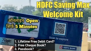 HDFC Saving Max Account Welcome Kit  Lifetime Free debit Card  Passbook Cheque Book HdfcBank [upl. by Haret]