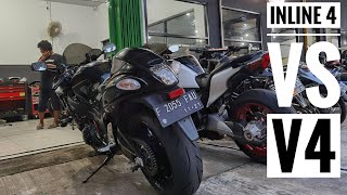 REV BATTLE Suzuki Hayabusa vs Honda VFR1200F [upl. by Lemart]