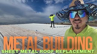 IRONWORKERS TURNED SHEETMETAL INSTALLERS  43 FT LONG PANEL REPLACEMENT 🚀 [upl. by Kato]