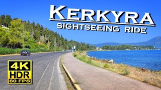 Kerkyra Corfu Greece sightseeing ride in 4K 60fps HDR 💖 The best places 👀 Motorbike trip  city ride [upl. by Etterrag]